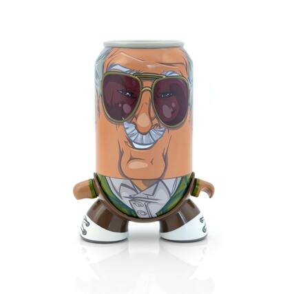 Front. Nerd Block - Stan Lee SodaZ Vinyl Can | Self-Balancing Collectible With Base | 5" Figure.