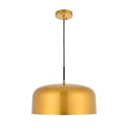 Living District - Etude 1 Light Satin Gold Pendant - Satin Gold And Black