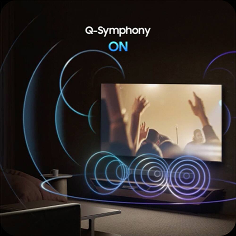 Angle. Samsung - 83 inch OLED 4K S95F Vision AI Smart TV (2025) w/ Soundbar +Subwoofer Bundle.