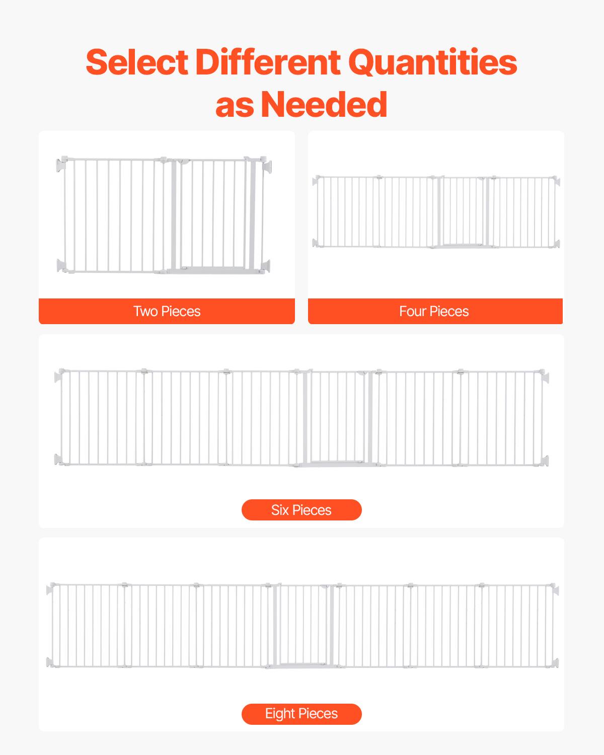 Select Different Quantities as Needed

- Two Pieces
- Four Pieces
- Six Pieces
- Eight Pieces
