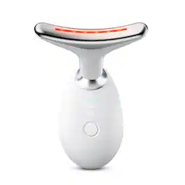Luckbyte - Electric and Neck Skin Care Tool, Heated LED Beauty Massager for Daily Routine - White