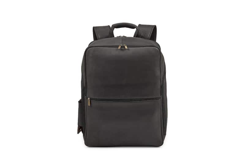 Luxorro - Leather Backpack for men. Fits 15" Laptop - Black