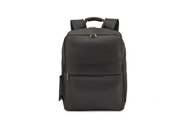 Front. Luxorro - Leather Backpack for men. Fits 15" Laptop - Black.