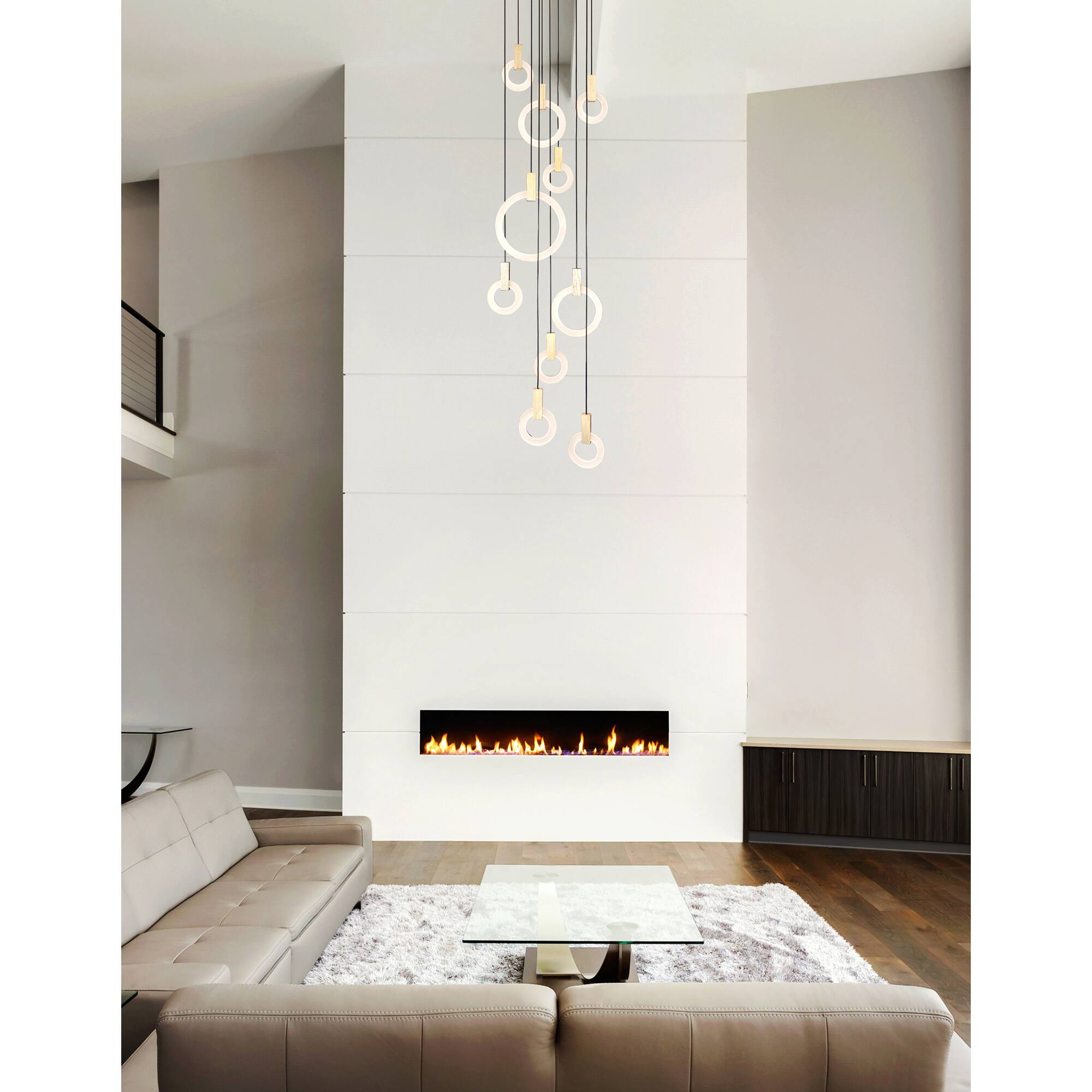 Alt View 5. CWI Lighting - Anello LED Pendant With White Oak Finish - White Oak.