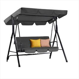 Boyel Living - 3 Person Metal Patio Swing with Removable Cushion Outdoor Porch Swing Chair - Gray