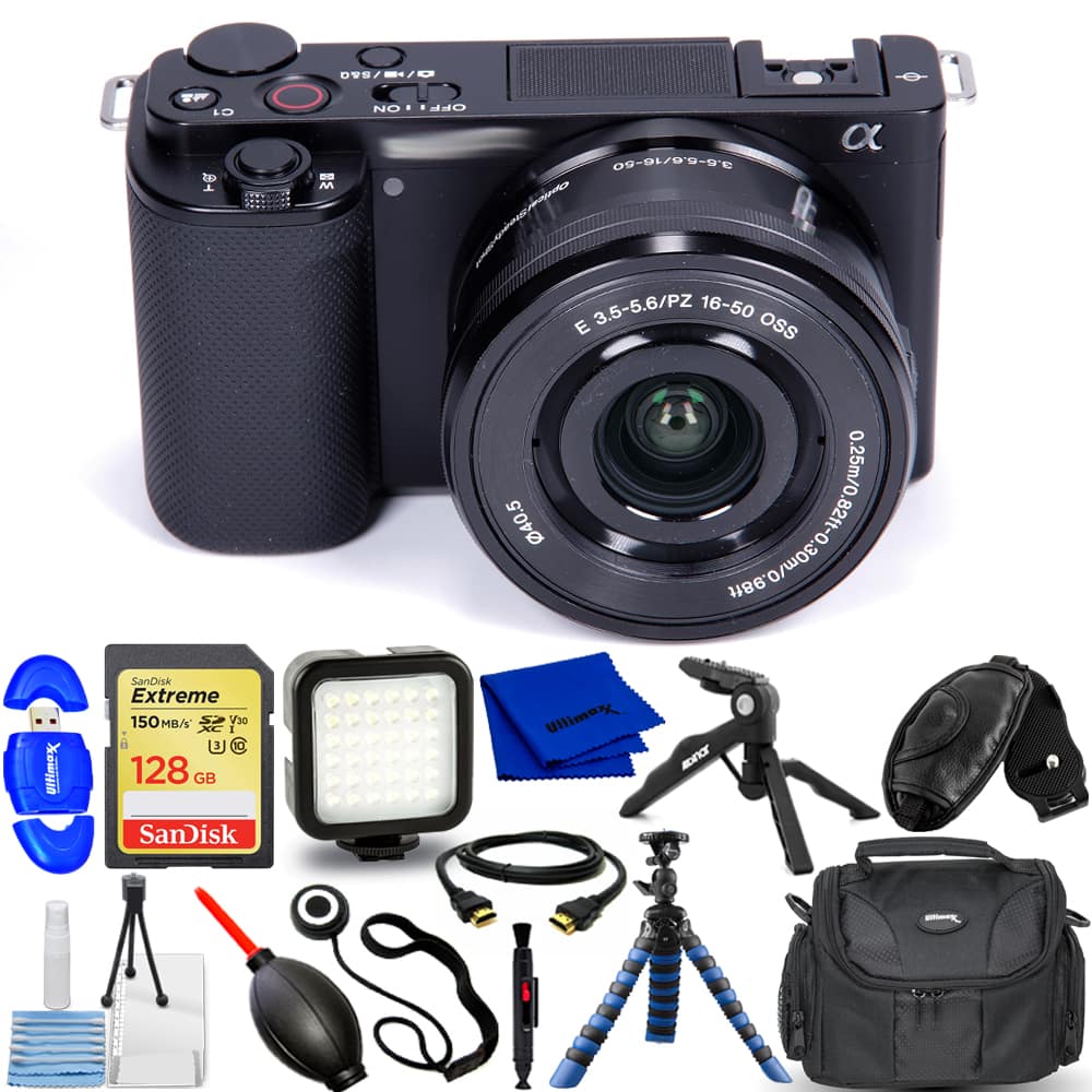 Sony - ZV-E10 Mirrorless Camera with 16-50mm II Lens (Black) 14PC Accessory Bundle