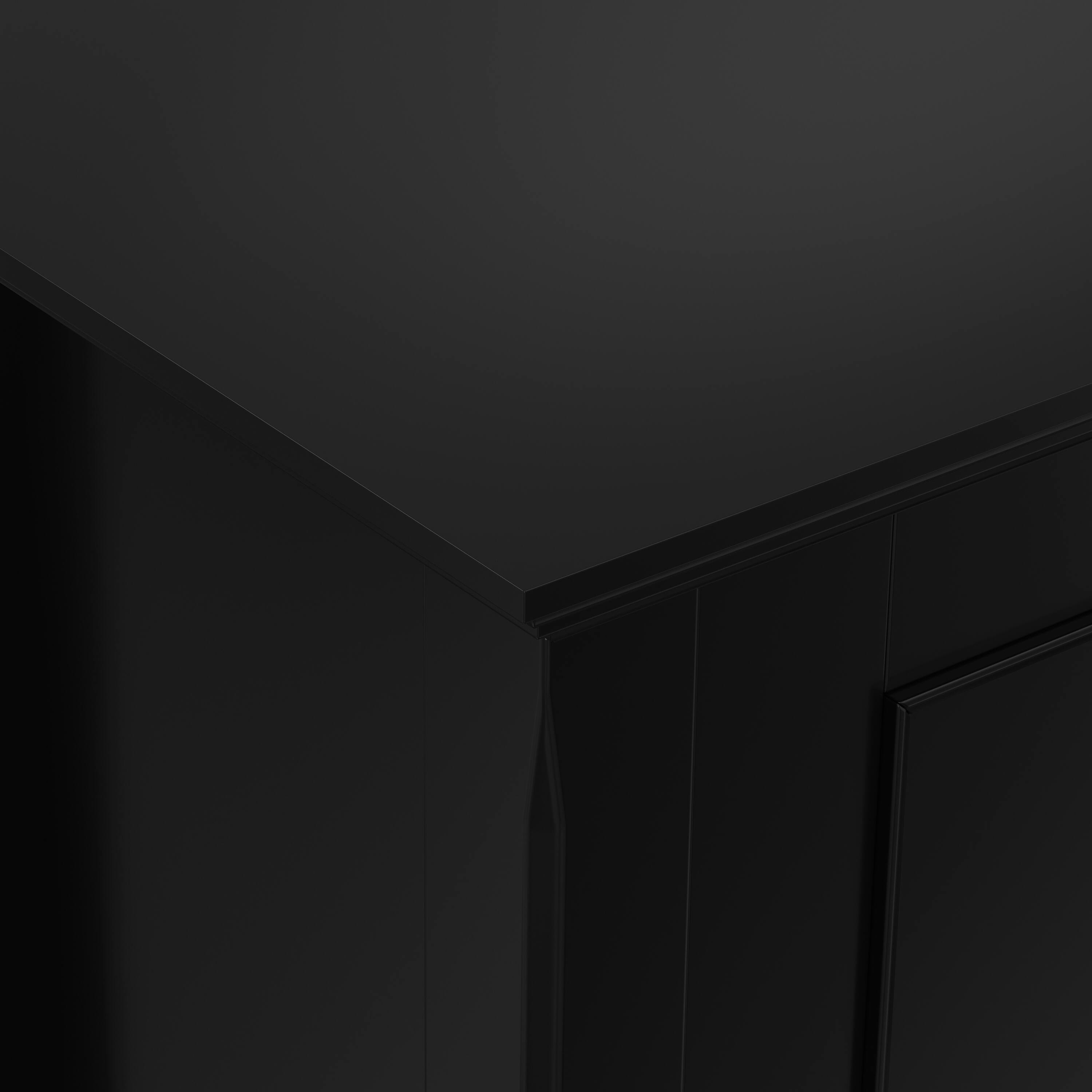 Alt View 4. Simpli Home - Simpli Home Amherst 32 inch Wide Solid Wood Transitional Low Storage Cabinet - Black.