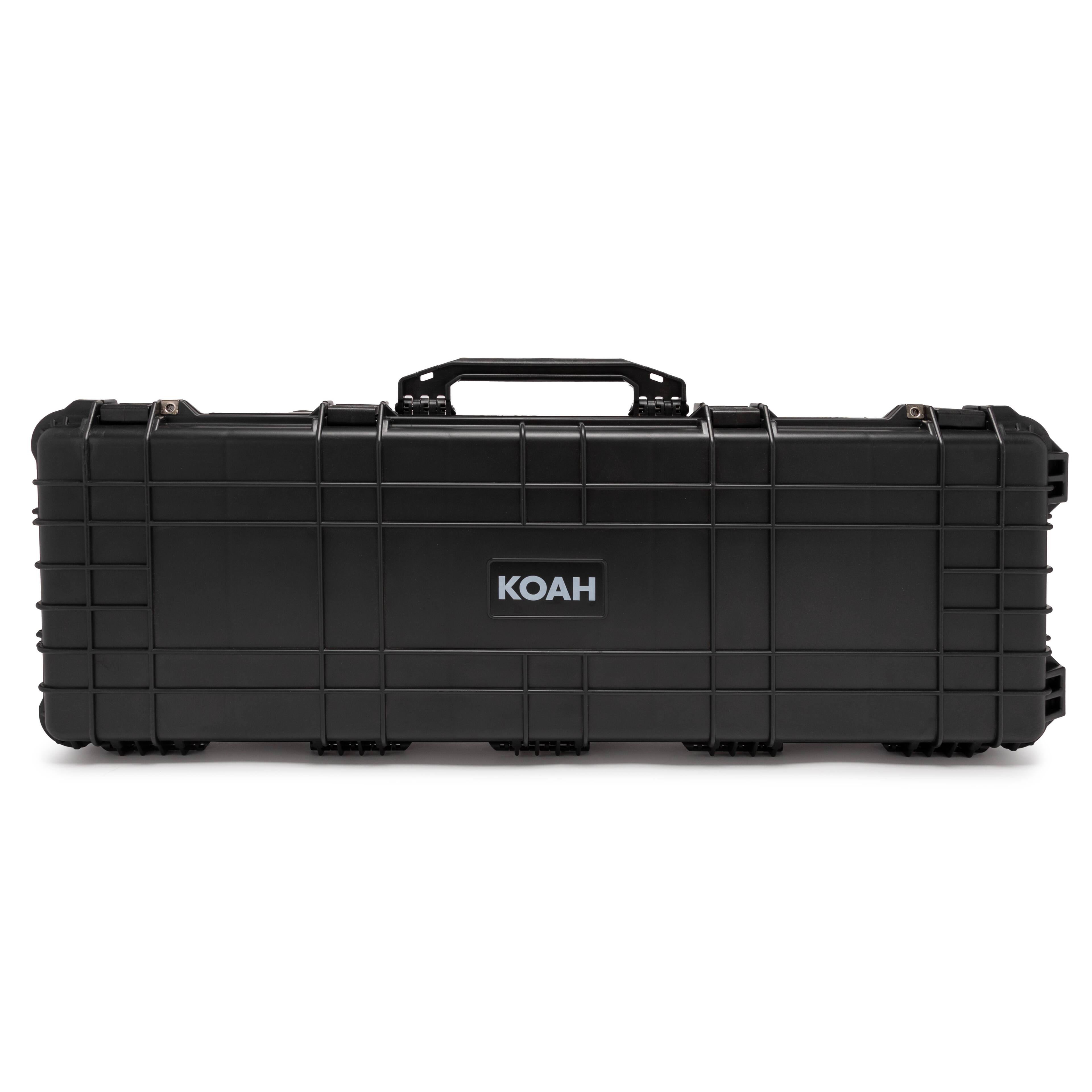 Front. Koah - Koah 44" Inch Weatherproof Protective Roller Rifle Hard Case with Customizable Foam (Black).