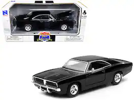 1969 Dodge Charger R/T "Muscle Car Collection" 1/25 Diecast Model Car by New Ray - Black