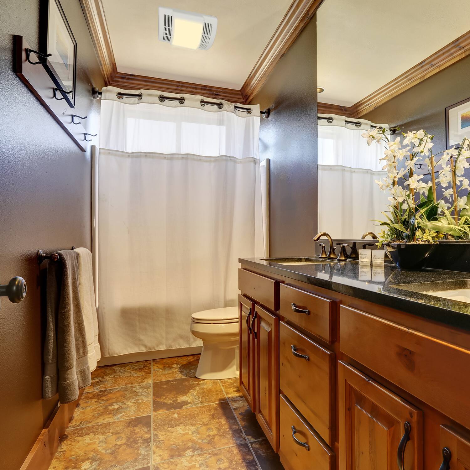 Alt View 1. Akicon - 90 CFM Ceiling Bathroom Exhaust Fan with LED Light - White.