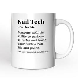 OrnamentallyYou - Nail Tech Definition Mug, Funny Nail Hustler Gift - White