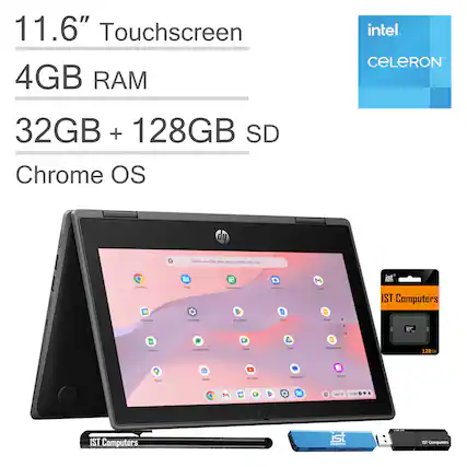 11.6" Touchscreen
4GB RAM
32GB + 128GB SD
Chrome OS
Intel Celeron
IST Computers