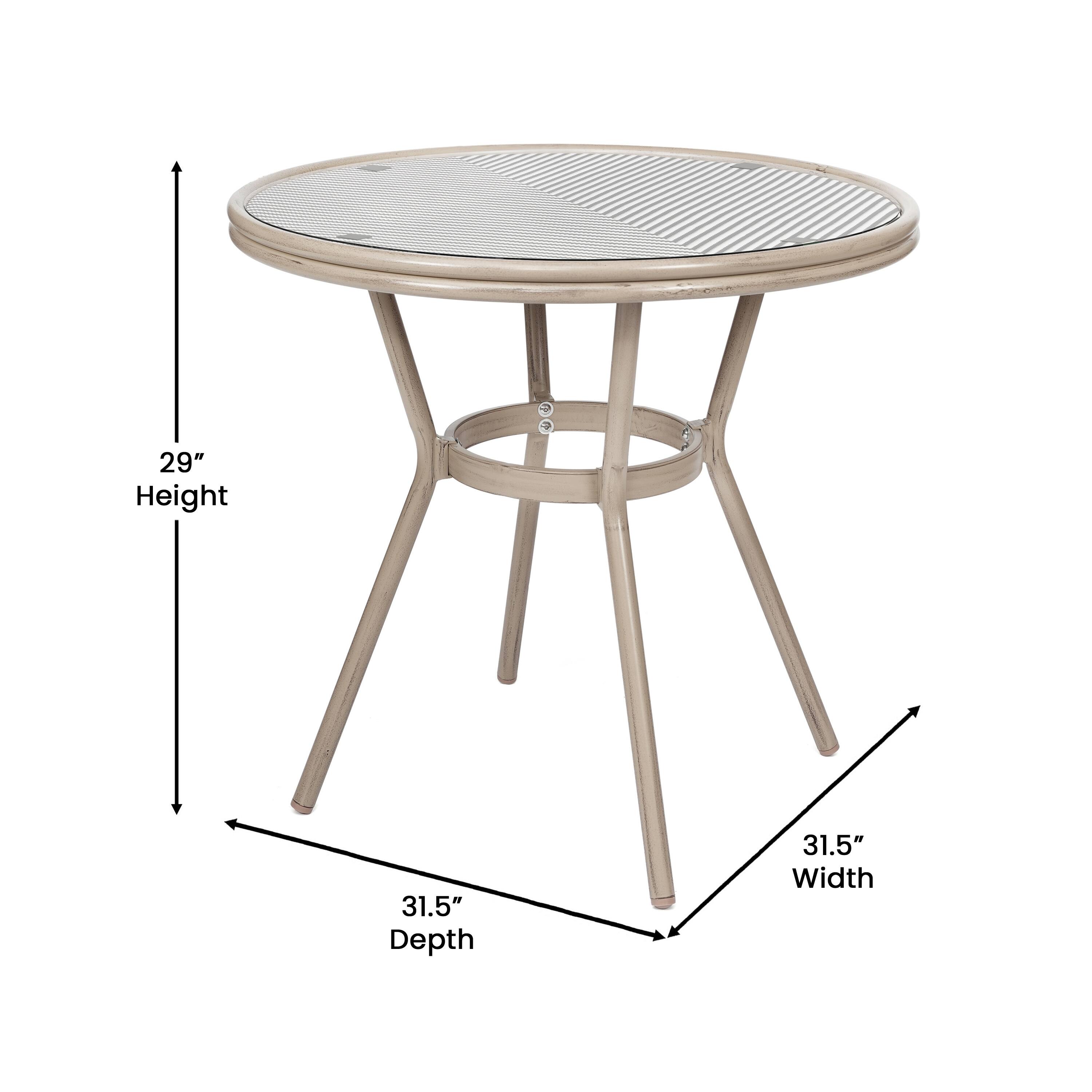 29" Height  
31.5" Depth  
31.5" Width