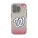 Front. Keyscaper - Washington Nationals Linen Logo iPhone Clear Case - 16e - Multicolor.