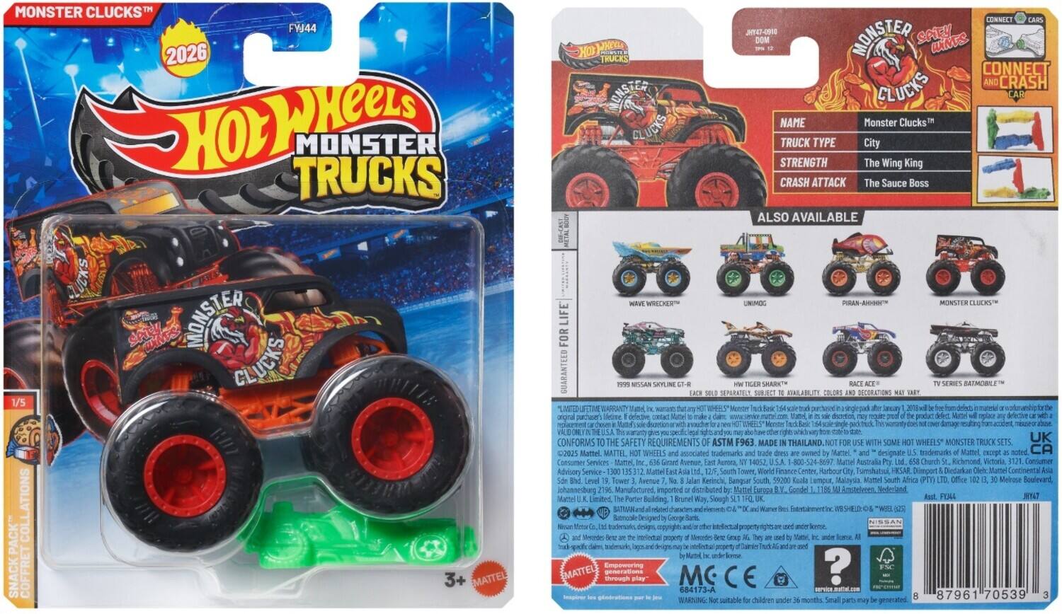 Mattel Hot Wheels Monster Trucks 1:64 8 Piece A Assortment