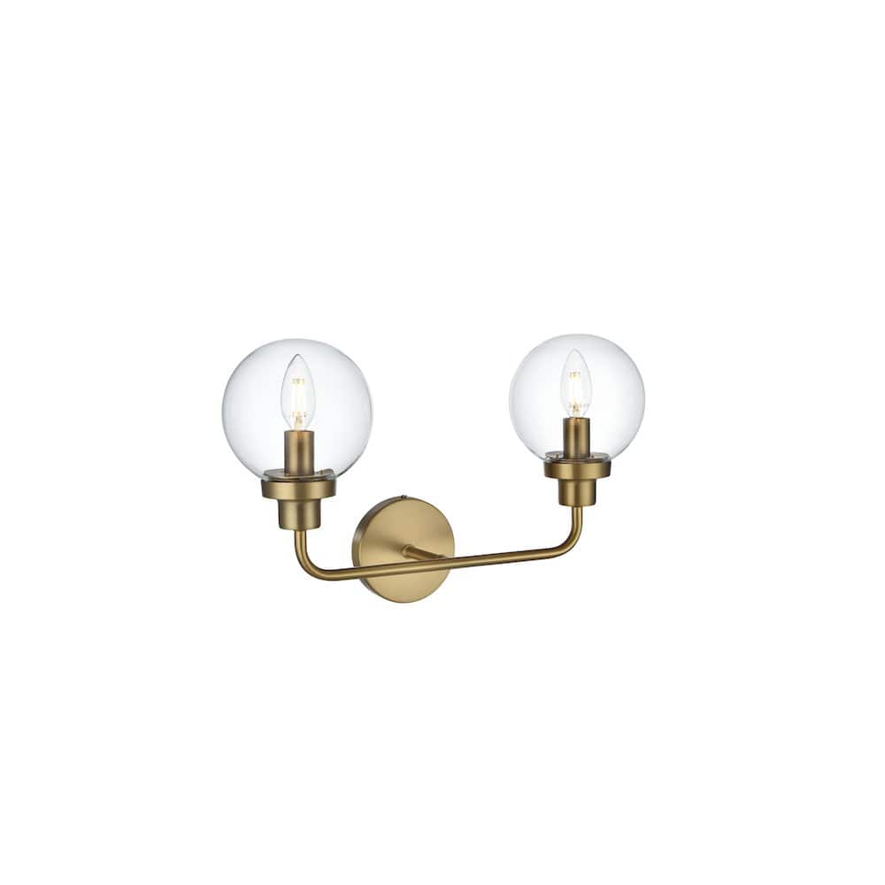 Living District - Hanson 19 inch Wall Sconce in Satin Gold - Satin Gold And Clear price history on PriceWatchPro