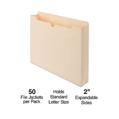 50 File Jackets per Pack  
Holds Standard Letter Size  
2" Expandable Sides