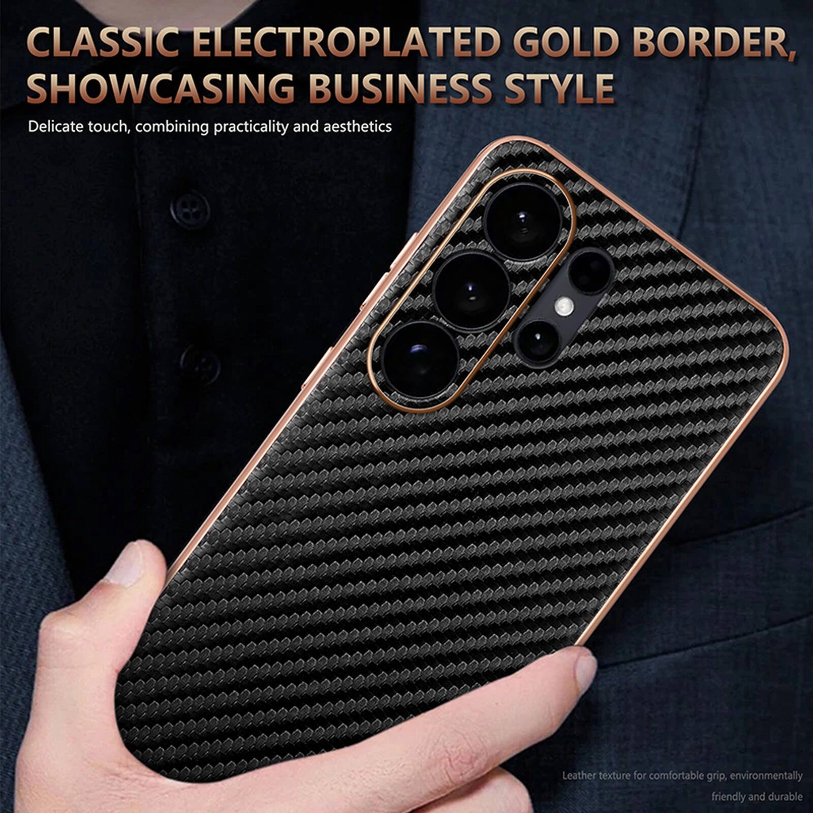 CLASSIC ELECTROPLATED GOLD BORDER, SHOWCASING BUSINESS STYLE

Delicate touch, combining practicality and aesthetics

Leather texture for comfortable grip, environmentally friendly and durable