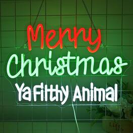 PARKER SLATER - Christmas "Ya Filthy Animal" LED Neon Sign – Wall Decor for Xmas Party & Home - Merry