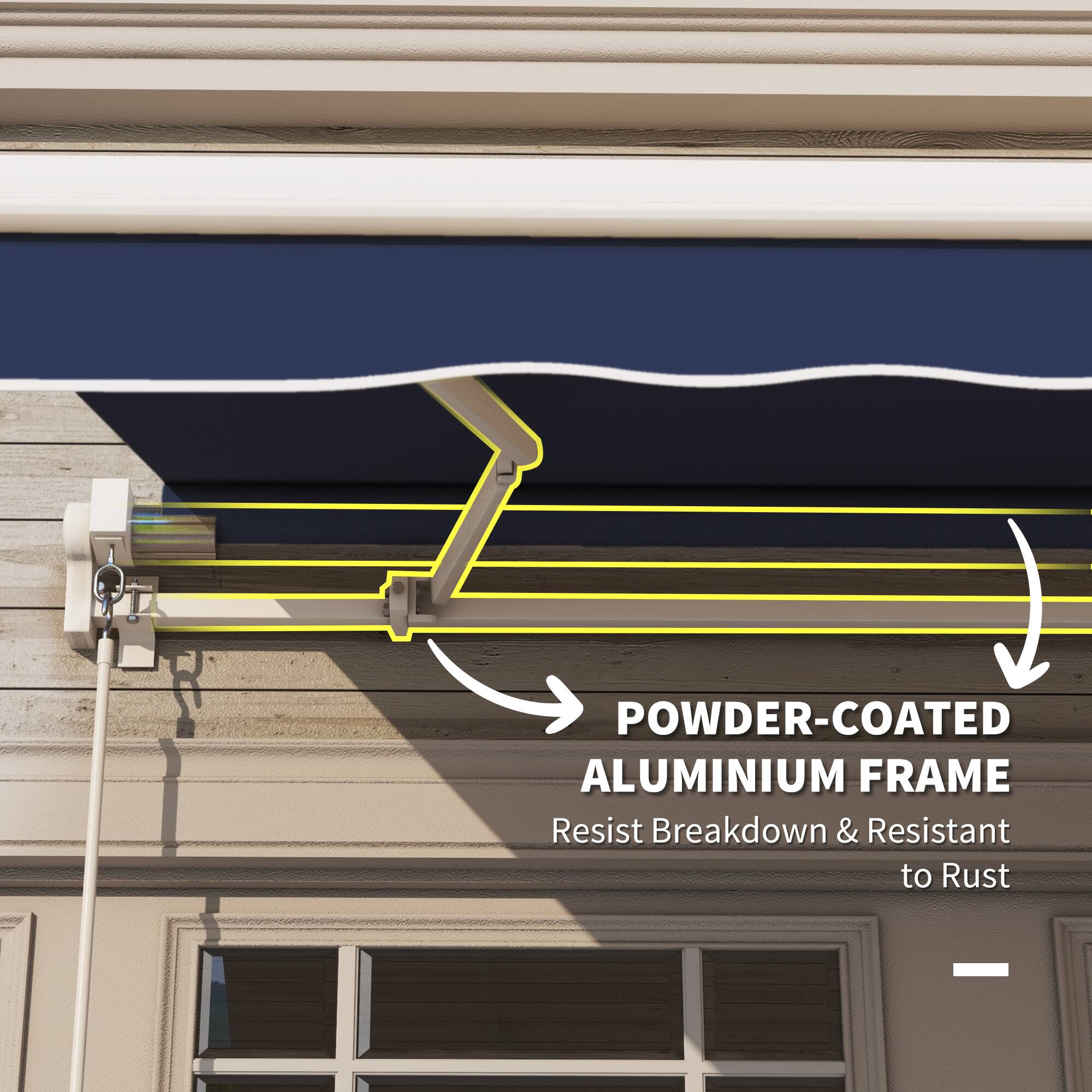 POWDER-COATED ALUMINIUM FRAME
Resist Breakdown & Resistant to Rust