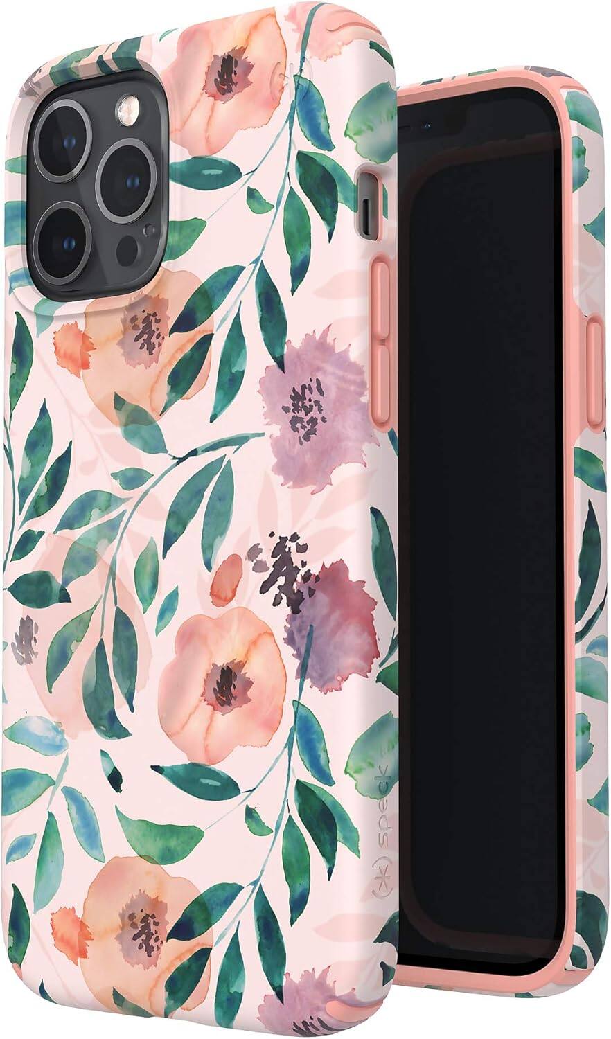 Back. Speck - Speck Presidio Edition Watercolor Roses Case - iPhone 12 Pro Max - Watercolor Roses.