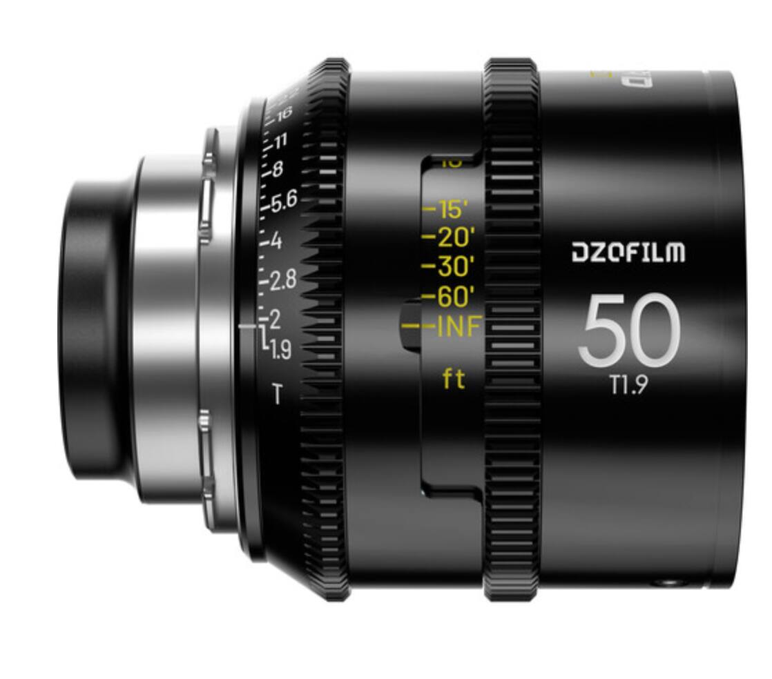 DZOFILM  
50mm  
T1.9  

16 11 8 5.6 4 2.8 2 1.9  
T  
10' 15' 20' 30' 60' INF  
ft