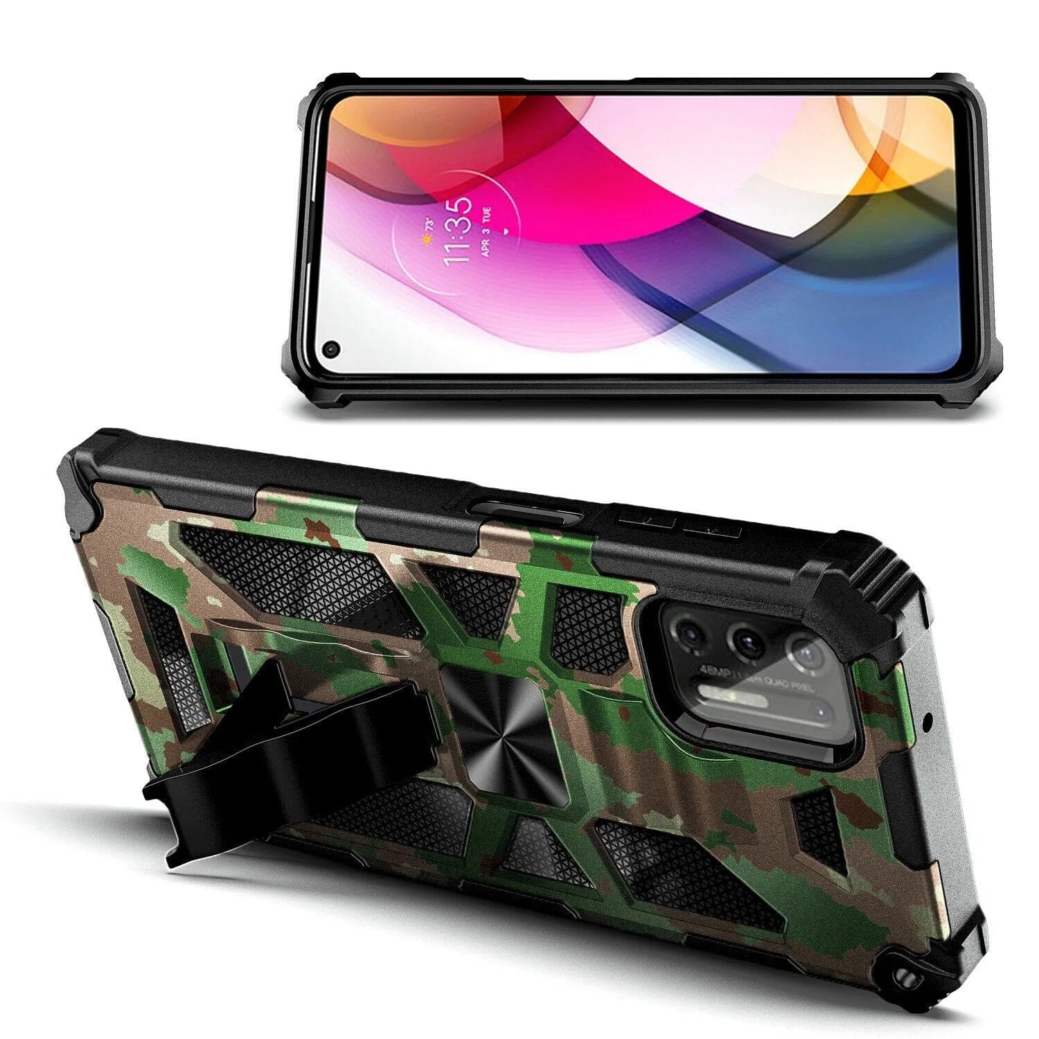 RomeTech - Rome Tech Armor Case for Moto G Stylus (2021) - Champagne Gold - Camo Green