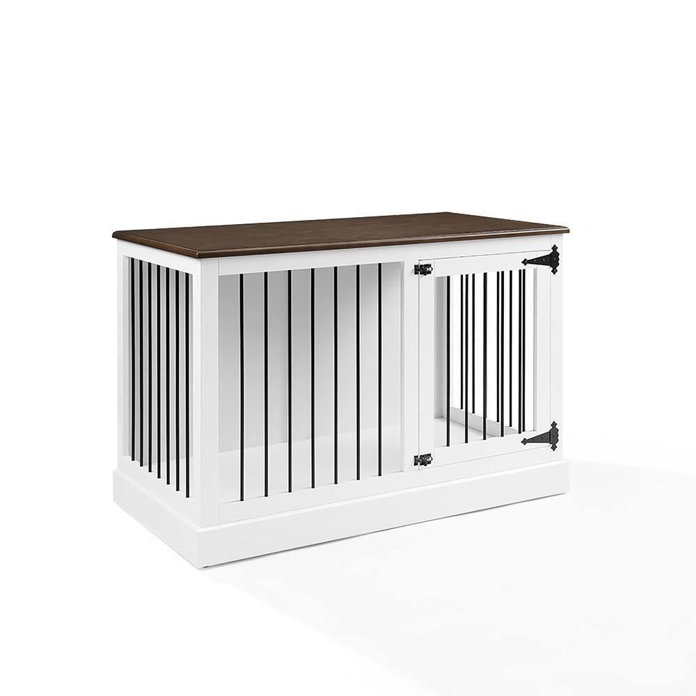 Alt View 4. Crosley Furniture - Winslow Small Credenza Dog Crate - White.