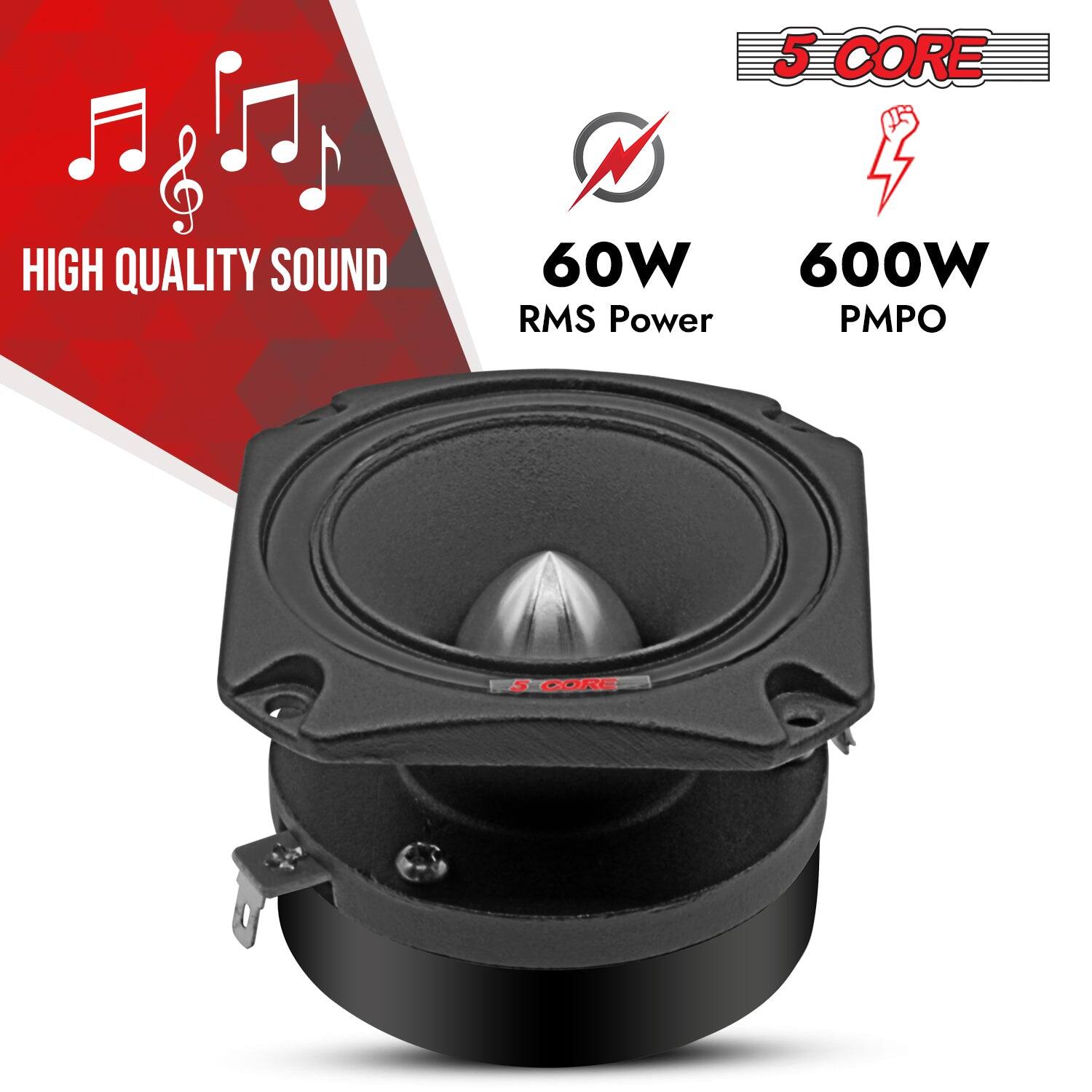 5 CORE, HIGH QUALITY SOUND, 60W RMS Power, 600W PMPO, S CORE