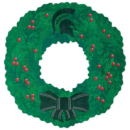 Front. Fan Creations - Michigan State Spartans 16'' Team Wreath Sign - Green.