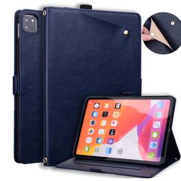 Dteck - Case For Apple iPad Pro 13-inch (M5) 2025/(M4) 2024 Business Premium Leather Folio Adjustable Stand Card Slots Cover - Blue
