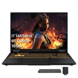 ASUS - TUF F16 16" WUXGA Gaming Laptop,Intel i7-14650HX,16GB DDR5,1TB SSD+1TB Dock Set,GeForce RTX 5070,Win 11 Pro - Gray