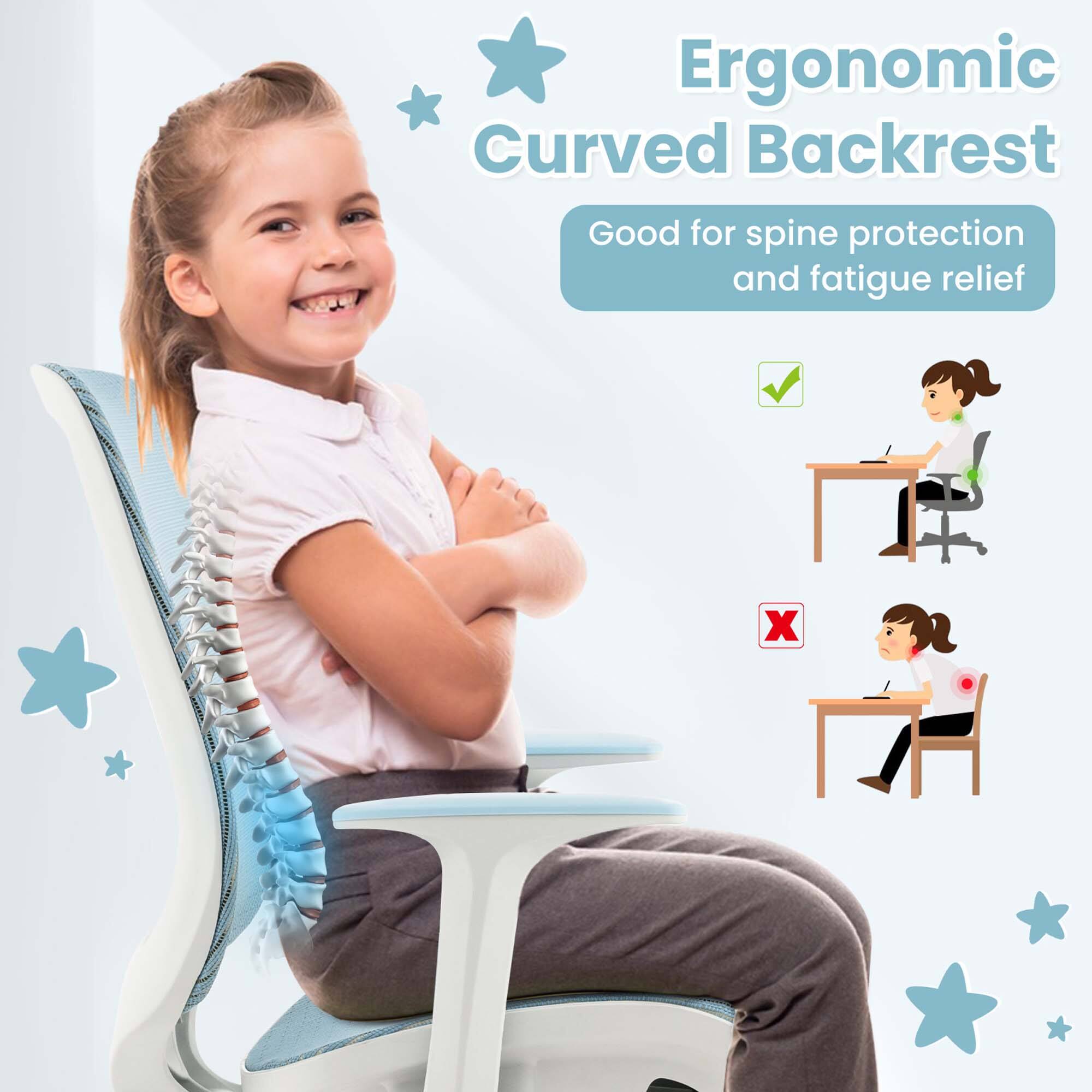 Ergonomic Curved Backrest
Good for spine protection and fatigue relief
