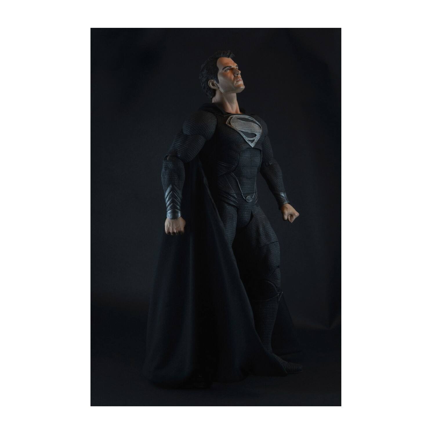 Left. NECA - Neca Superman Man of Steel Black Suit 18-Inch Action Figure.