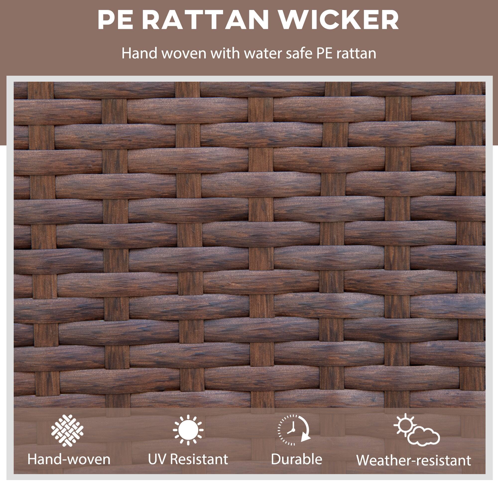 PE RATTAN WICKER  
Hand woven with water safe PE rattan  

- Hand-woven  
- UV Resistant  
- Durable  
- Weather-resistant