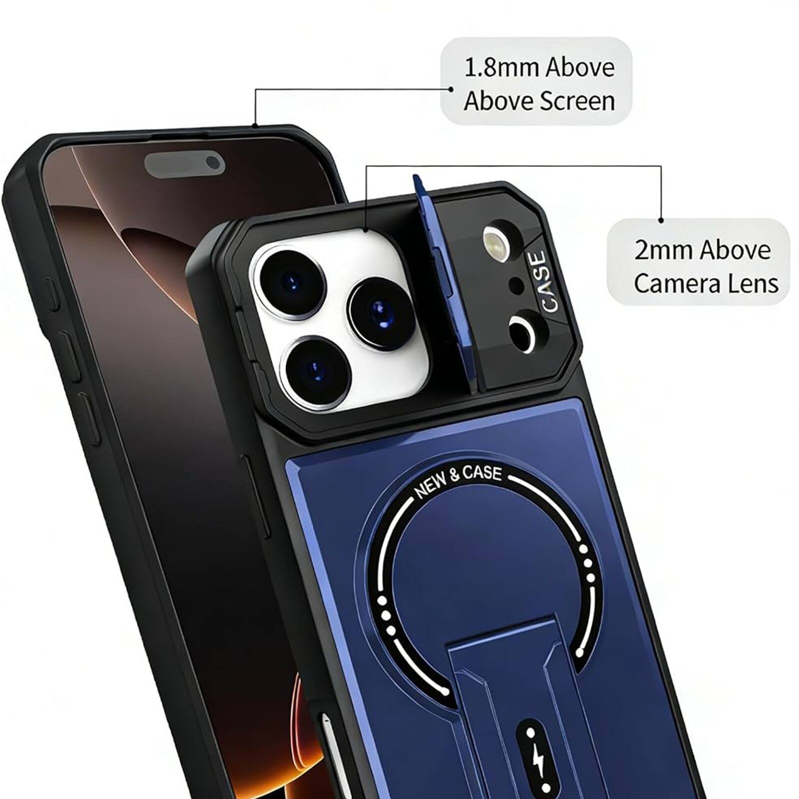 1.8mm Above Screen  
2mm Above Camera Lens & CASE  
NEW & CASE