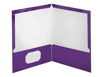 Alt View 3. Oxford - Oxford Twin Laminated Folders, Metallic Purple, 25/Box (OXF 5049526) - Metallic Purple.