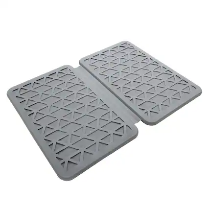 Front. Better Houseware - Magic Dishmat II Stone Silicone Quick-Dry Mat - Gray.