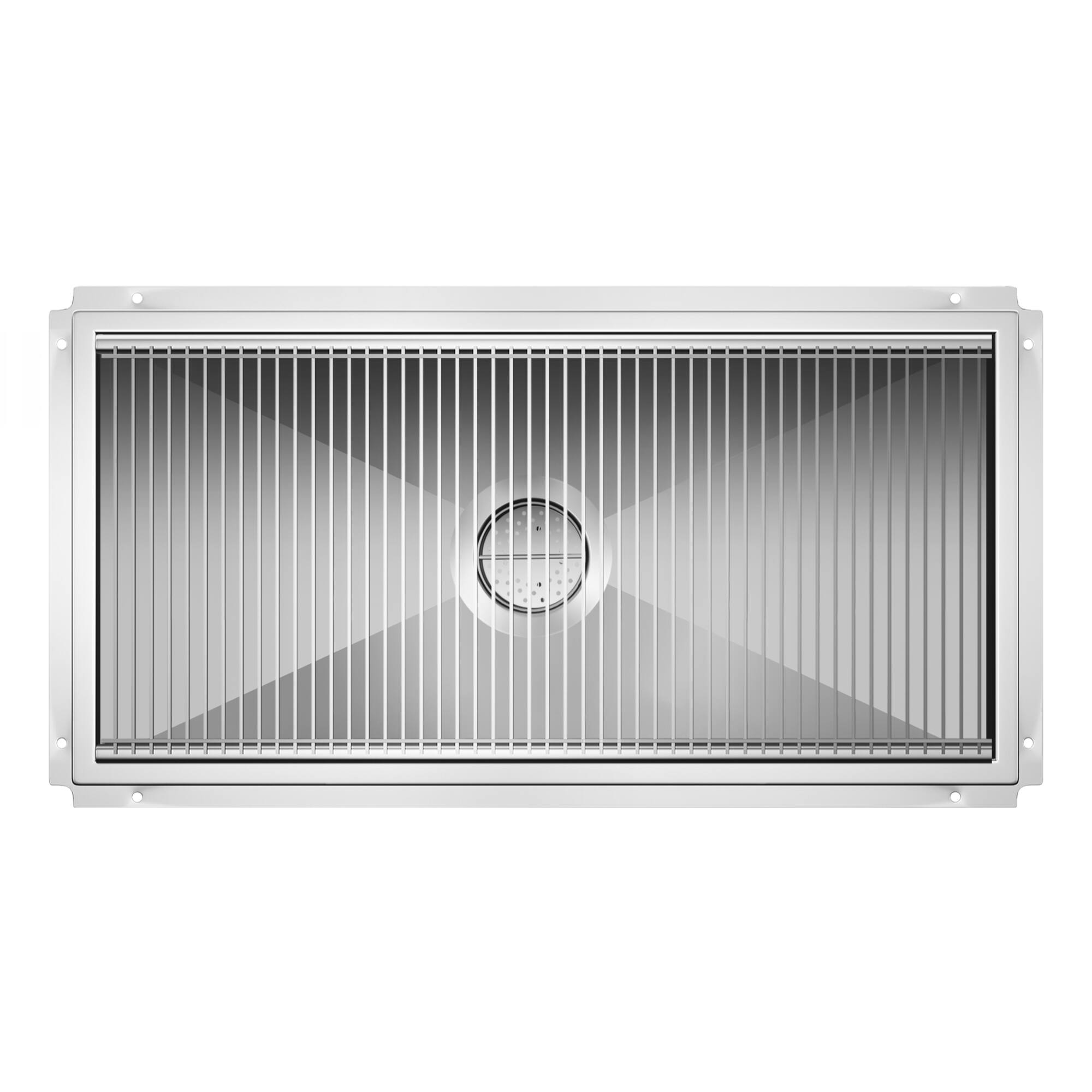 Alt View 1. Koolmore - 18" x 36" Stainless Steel Floor Trough Drain, 14-Gauge with Subway-Style Grating & Removable Drain Basket, NSF Listed - Stainless-Steel.