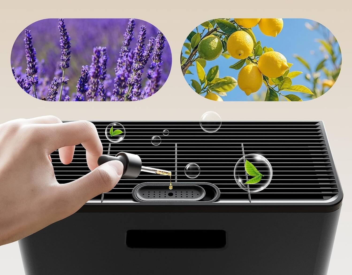 Alt View 3. FINEAK - Air Purifier-Clean Air for Large Homes, Pets & Aromatherapy - Black.