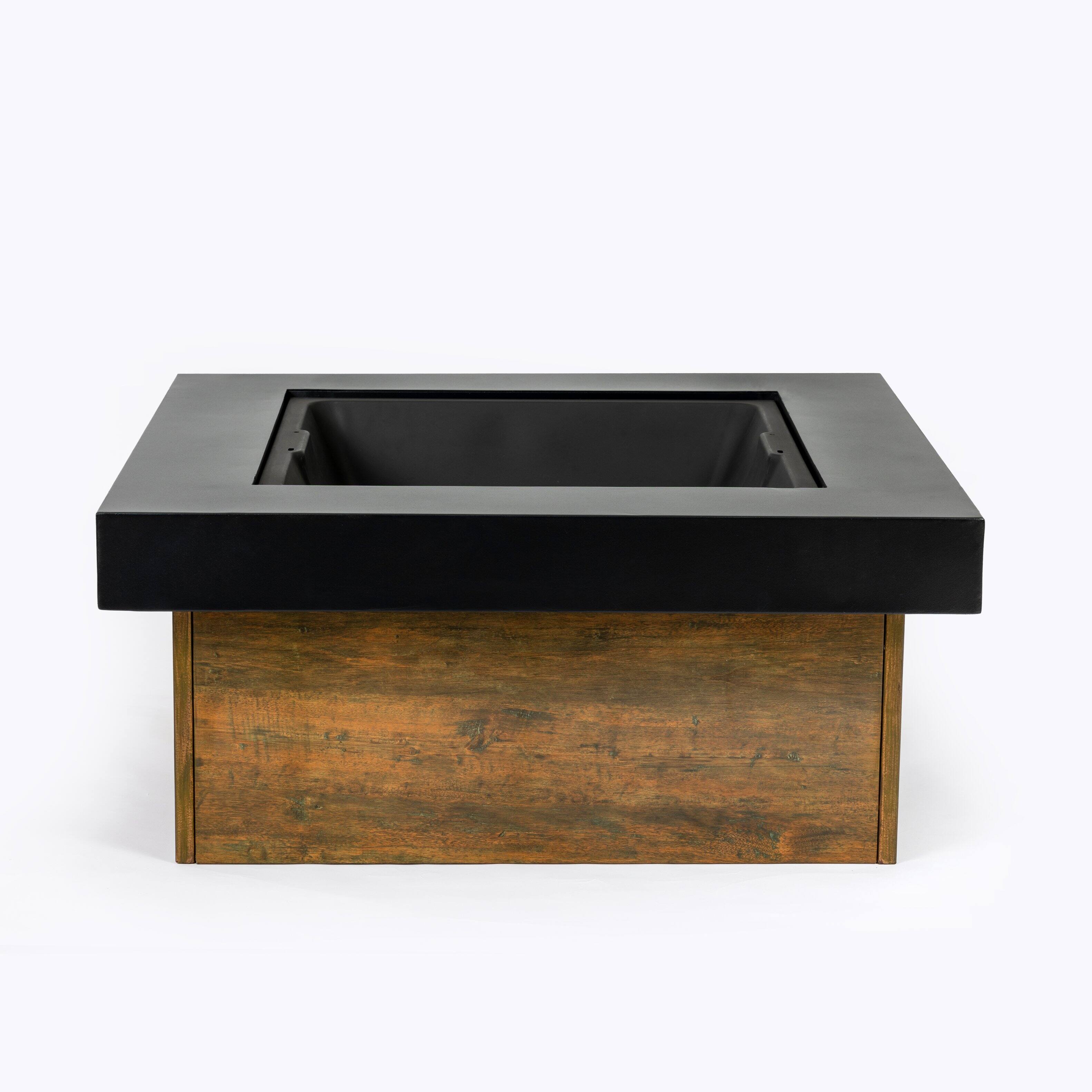 Alt View 4. TinyHomie - 36 inch Iron Fire Pit Table Wood Burning Stove.