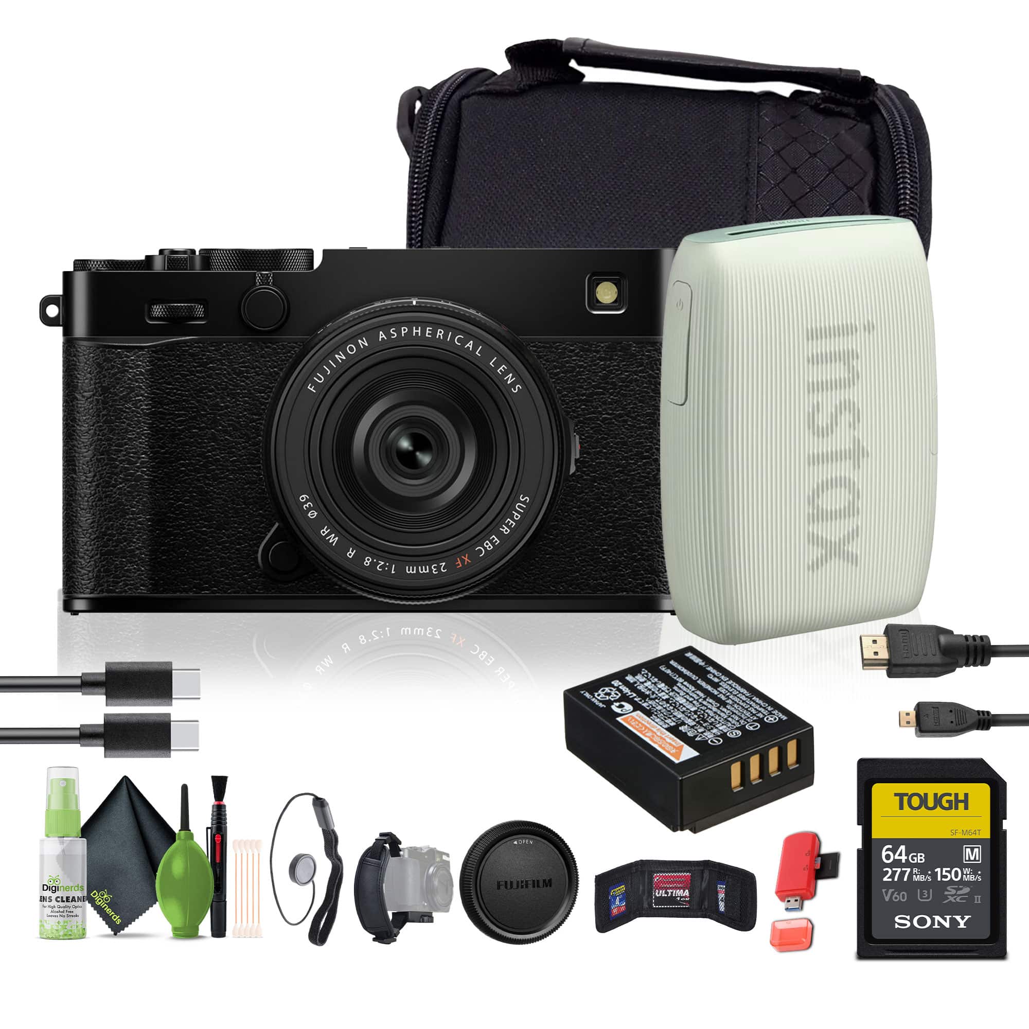 Fujifilm - X-E5 Mirrorless Digital Camera with XF 23mm f/2.8 Lens , Printer - Green - Black