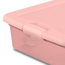 Alt View 7. Sterilite - Sterilite 56 Qt Wheeled Under Bed Storage Container Plastic Bin, Blush, 8 Pack - Pink.