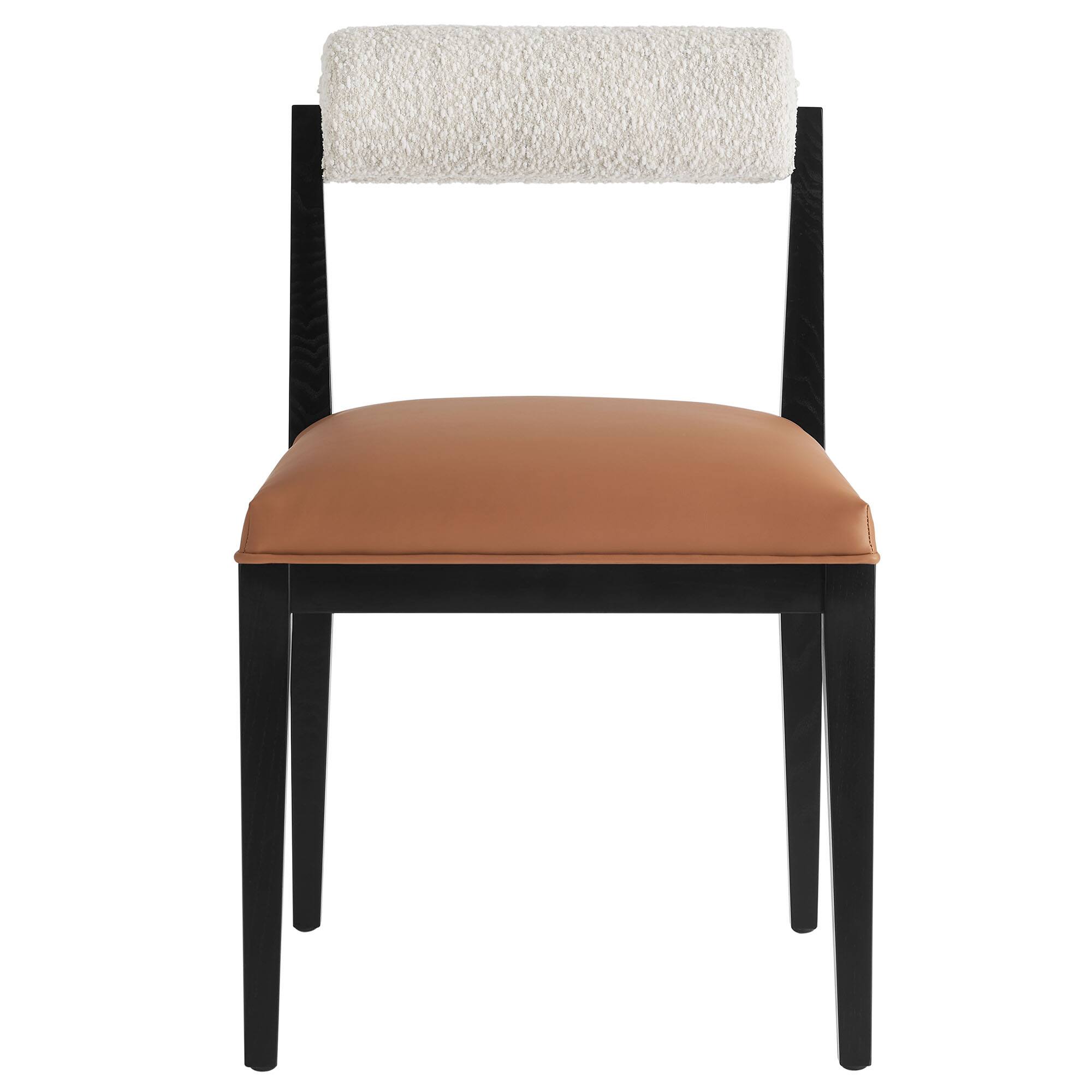 Alt View 2. Modway - Kai Boucle and Vegan Leather Dining Chair by Modway - Black.