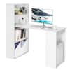 Front. Costway - Costway Computer Desk Writing Workstation Office w/6-Tier Storage Shelves - White.