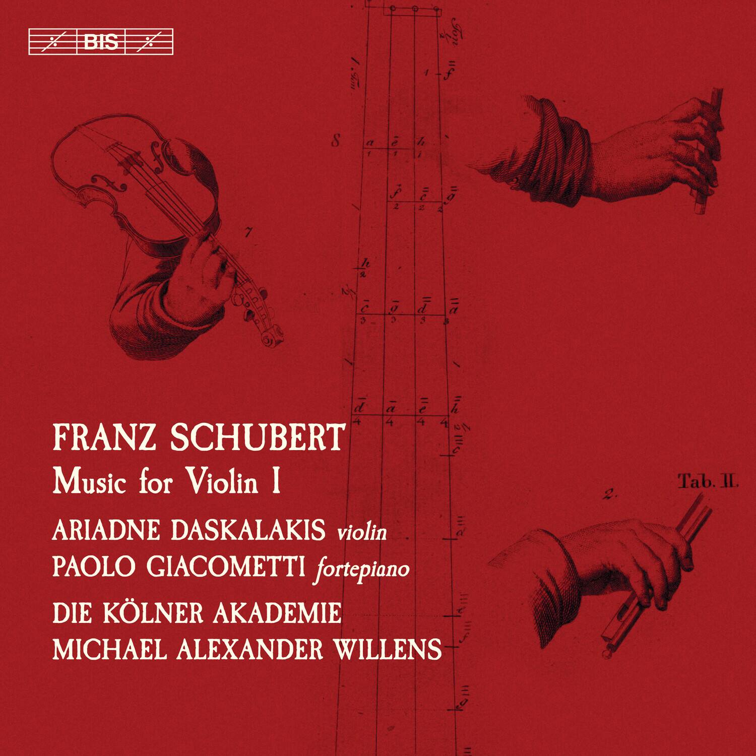 FRANZ SCHUBERT  
Music for Violin I  

ARIADNE DASKALAKIS violin  
PAOLO GIACOMETTI fortepiano  
DIE KÖLN AKADEMIE  
MICHAEL ALEXANDER WILLENS  

BIS  

Tab. II.