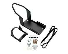 Front. Camco - Camco Motorcycle Wheel Chock Mount with Handlebar Straps & Universal Tire Fit - Black.