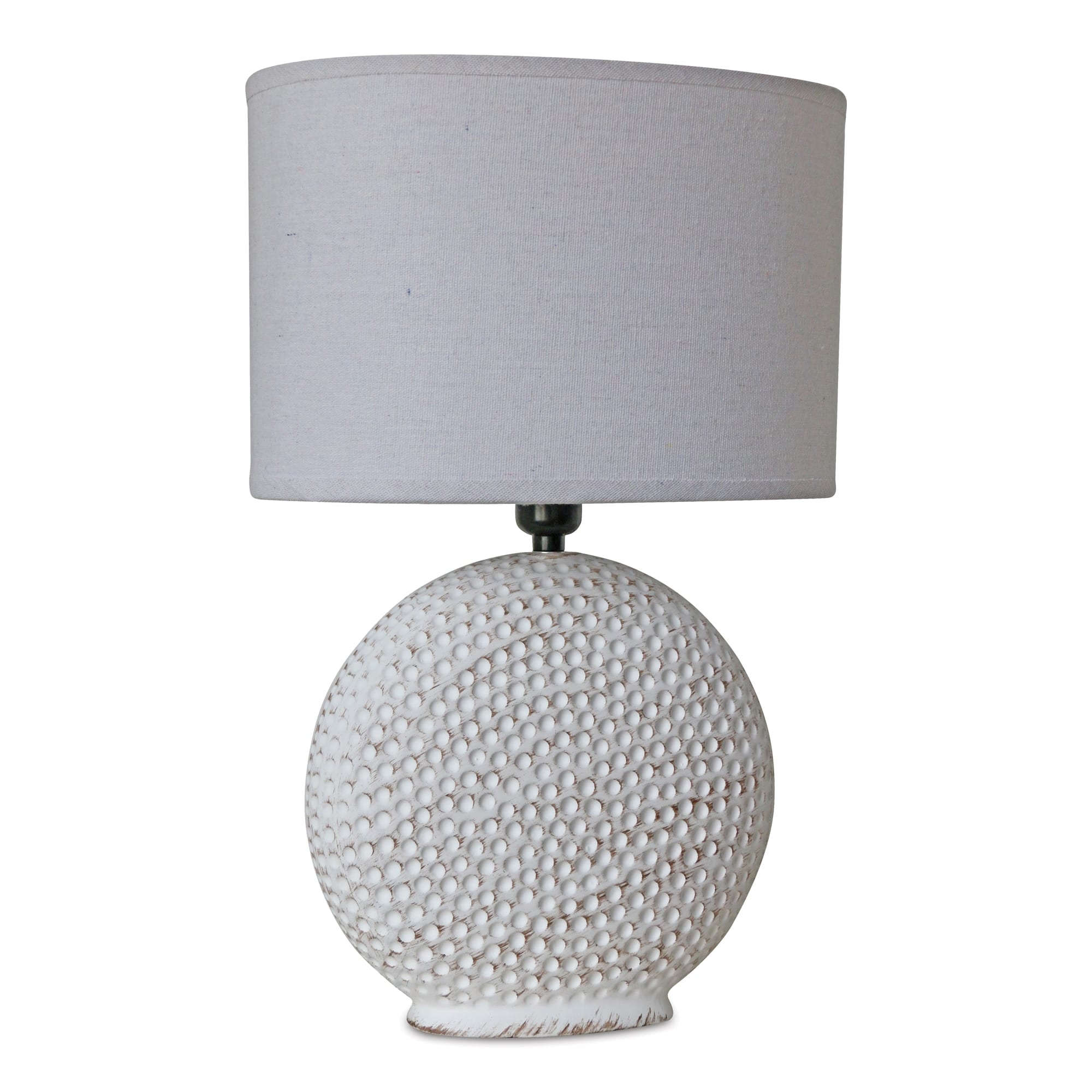 BreeBe - Notched Ceramic Table Lamp 26"H - White, Grey