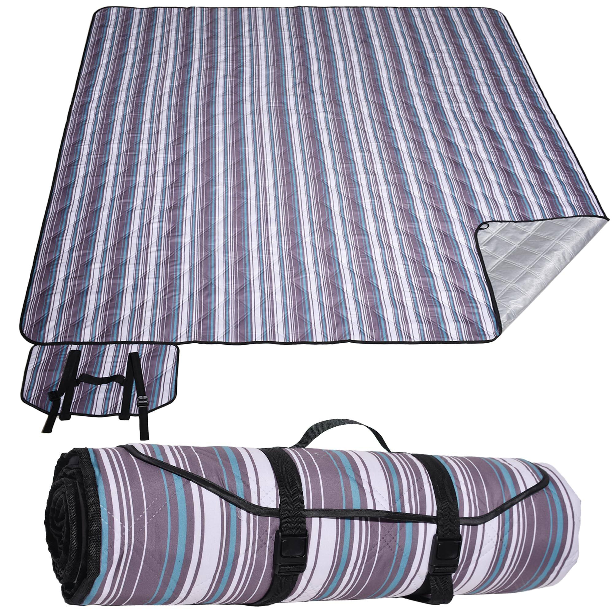 Front. Cedar Assembly - Large Picnic Mat Outdoor Camping Tent Mate. Easy To Carry And Store Water-resistant Dust-proof Sand-proof M... - Grey-80" x 80".