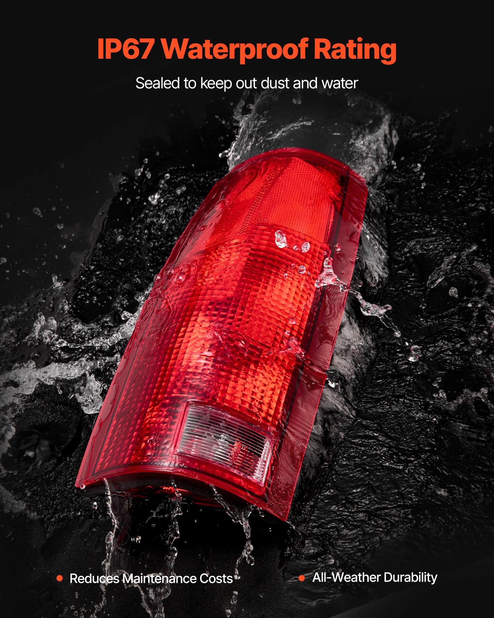 IP67 Waterproof Rating  
Sealed to keep out dust and water  

- Reduces Maintenance Costs*  
- All-Weather Durability